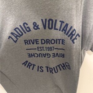 Zadig & Voltaire Rive Droite Art is Truth Charcoal Tee